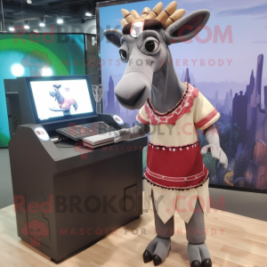 Grijze Okapi mascotte...