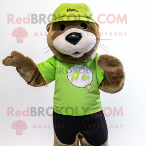 Lime Green Otter mascotte...