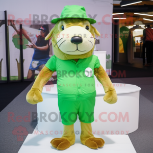 Lime Green Otter mascotte...