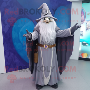 Gray Wizard maskot kostyme...
