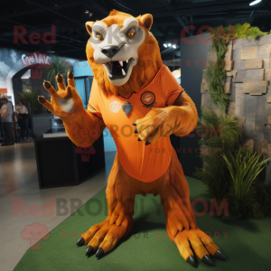 Orange Smilodon maskot...