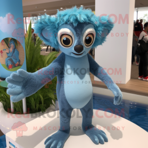 Sky Blue Lemur maskot...