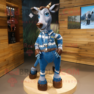 Blauer Okapi Maskottchen...