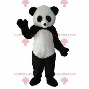 Mascotte del panda in bianco e nero. Costume da panda -