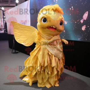 Gold Betta Fish maskot...