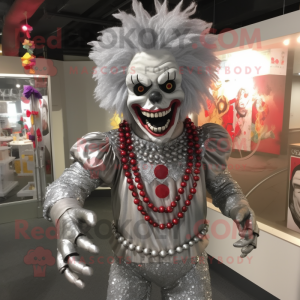 Silver Evil Clown mascotte...