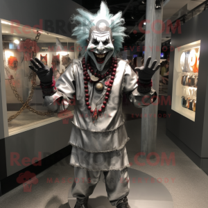 Silver Evil Clown maskot...