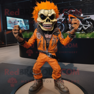 Orange Zombie maskot kostym...