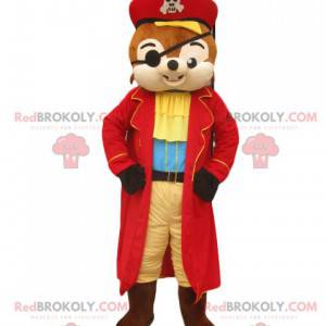 Ekorre maskot med en fantastisk pirat outfit - Redbrokoly.com