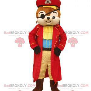 Esquilo mascote com uma roupa de pirata soberba - Redbrokoly.com