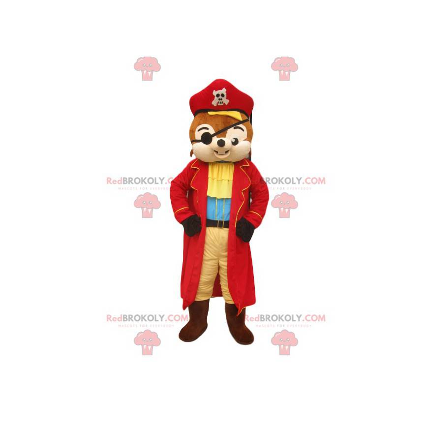 Esquilo mascote com uma roupa de pirata soberba - Redbrokoly.com