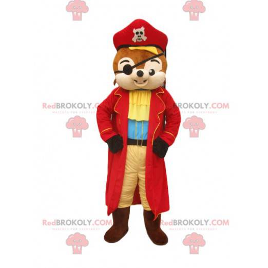 Squirrel mascot with a superb pirate outfit - Redbrokoly.com