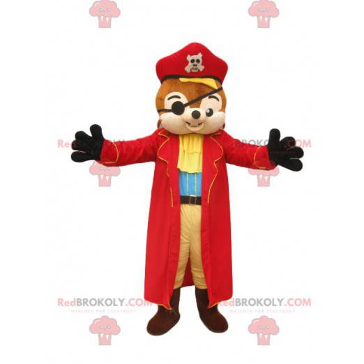 Esquilo mascote com uma roupa de pirata soberba - Redbrokoly.com