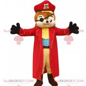 Egern maskot med en fremragende pirat outfit - Redbrokoly.com