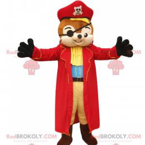 Esquilo mascote com uma roupa de pirata soberba - Redbrokoly.com