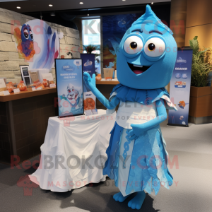 Blauwe Ceviche mascotte...