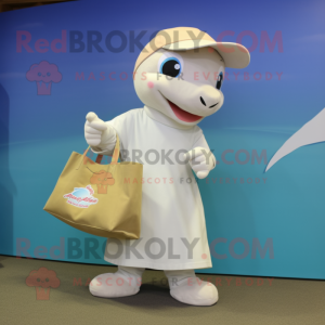 Beige Dolphin maskot...