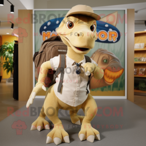 Tan Parasaurolophus maskot...