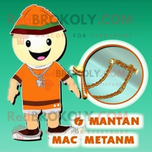 Tan Mandarin maskot kostym...