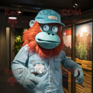 Teal orang-oetan mascotte...