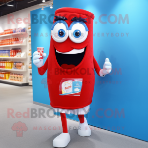 Sky Blue Bottle Of Ketchup mascot costume character dressed with a Running Shorts and Reading glasses