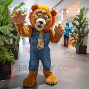 Rust Lion maskot kostume...