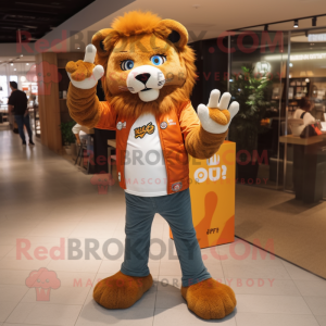 Rust Lion maskot kostym...