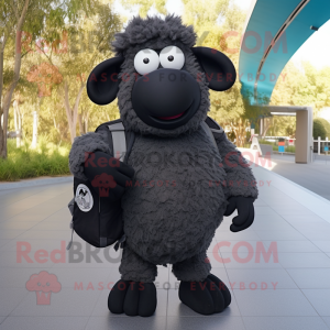 Black Merino Sheep mascotte...