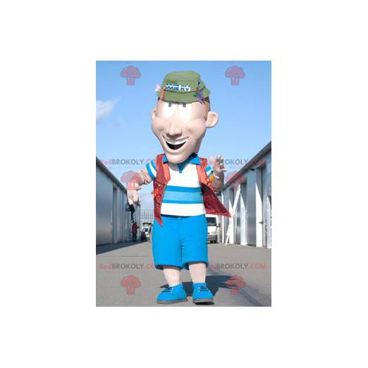 Mascotte d'homme de pêcheur de vacancier - Redbrokoly.com