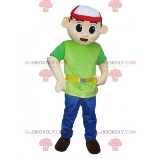Mascotte de chef de chantier avec une casquette - Redbrokoly.com