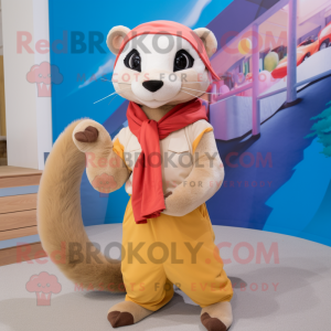 Tan Ferret maskot drakt...