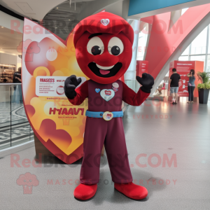 Maroon Heart maskot drakt...