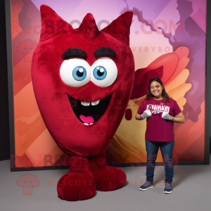 Maroon Heart maskot drakt...