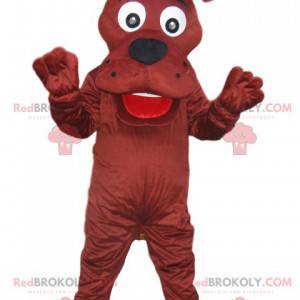 Brown dog mascot with a huge smile - Redbrokoly.com