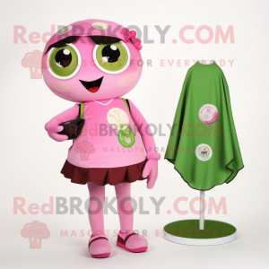 Oliven Pink maskot kostume...