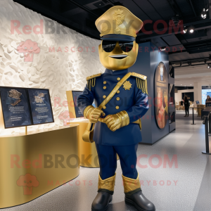 Gold Navy Soldier maskot...