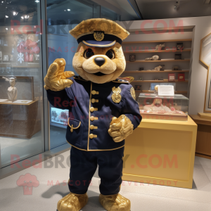 Gold Navy Soldier mascotte...