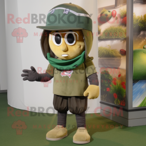 Oliwkowy kostium maskotki...