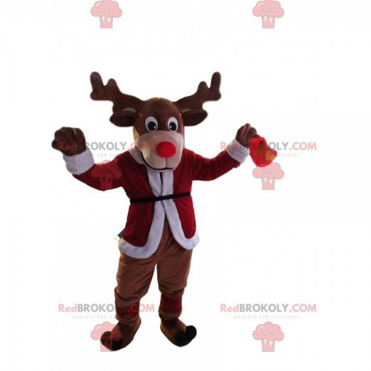 Rentiermaskottchen mit einer schönen roten Nase - Redbrokoly.com