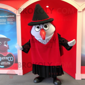 Red Gyro mascot costume character dressed with a Tuxedo and Shawl pins