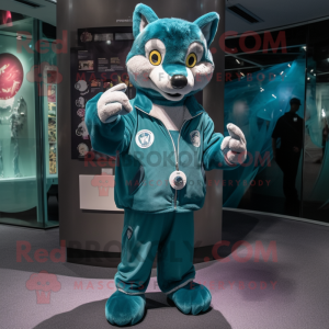 Teal Wolf mascotte kostuum...