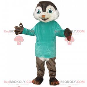 Esquilo mascote com uma camiseta azul - Redbrokoly.com