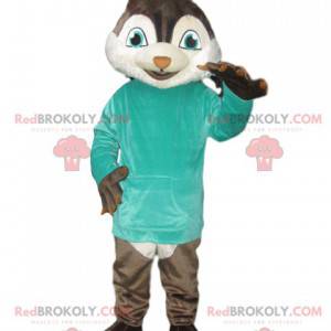 Squirrel mascot with a blue t-shirt - Redbrokoly.com