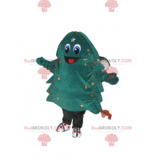Green-blue fir mascot with a big smile - Redbrokoly.com