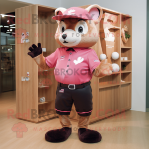 Pink Marten maskot kostume...