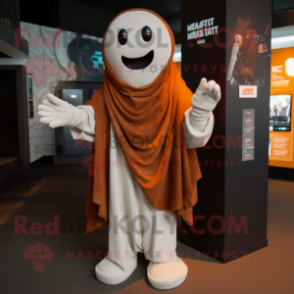 Rust Ghost mascot costume character dressed with a Sweater and Gloves