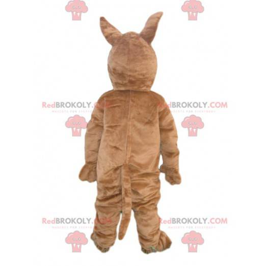 Braunes Hundemaskottchen mit langer Schnauze - Redbrokoly.com