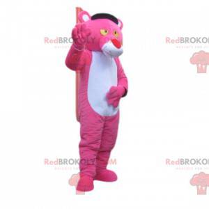 Maskottchen des Pink Panther mit einer großen roten Nase -