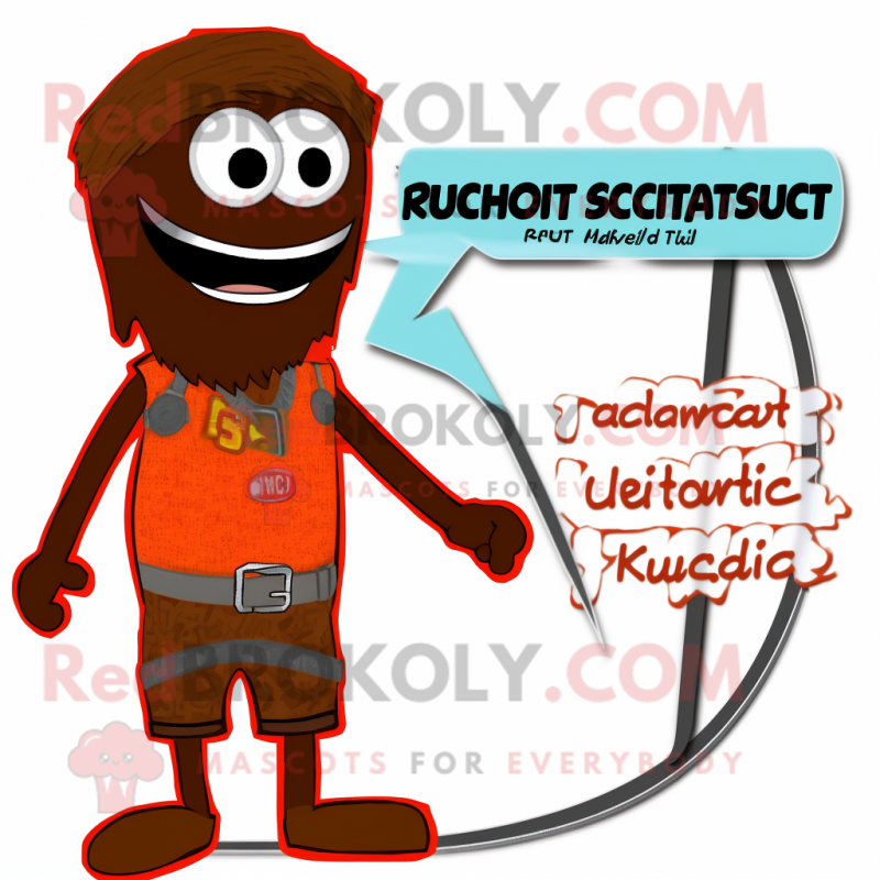 Rust Spaghetti mascot costume character dressed with a Bikini and Suspenders Rust Spaghetti mascot costume character dressed with a Bikini and Suspenders