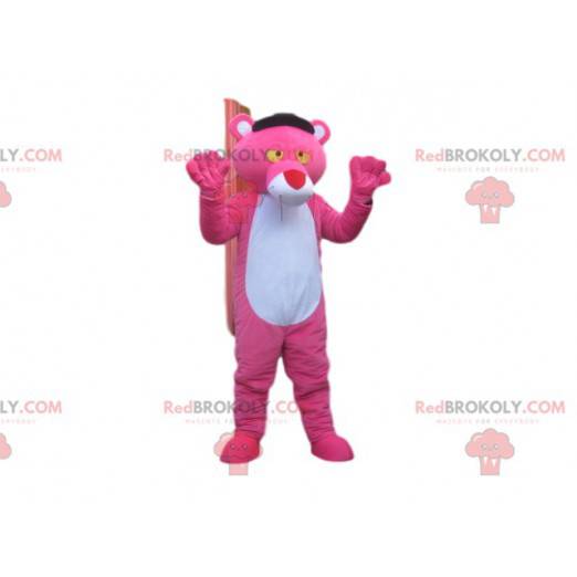 Maskot av Pink Panther med en stor röd näsa - Redbrokoly.com